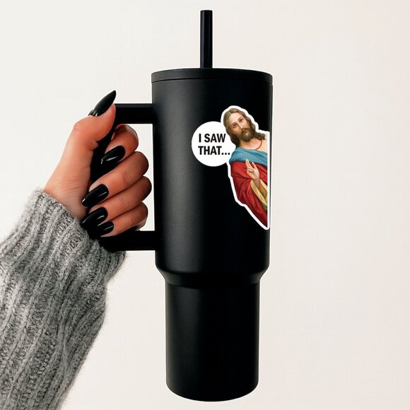 Christian Jesus Christmas Sticker For Laptops iPhone notebook suitcase - Picture 3 of 6